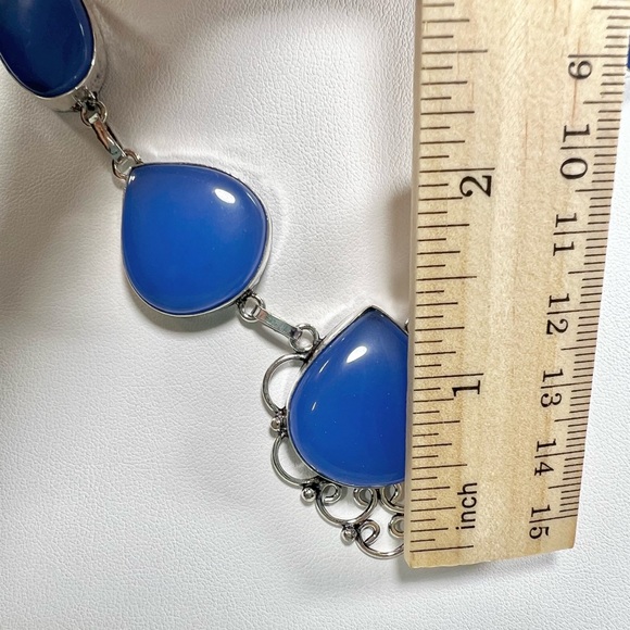 Chalcedony 925 Gemstone Necklace & Bracelet Set - Picture 4 of 8